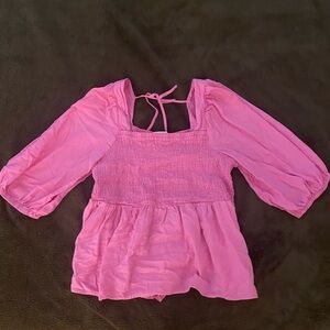 Ava & Viv Pink Blouse with Three-Quarter Sleeves
